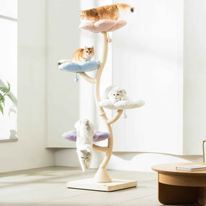 Michu Fairy Cat Tower Deluxe 4-Tier Designer Flower Cat Tree