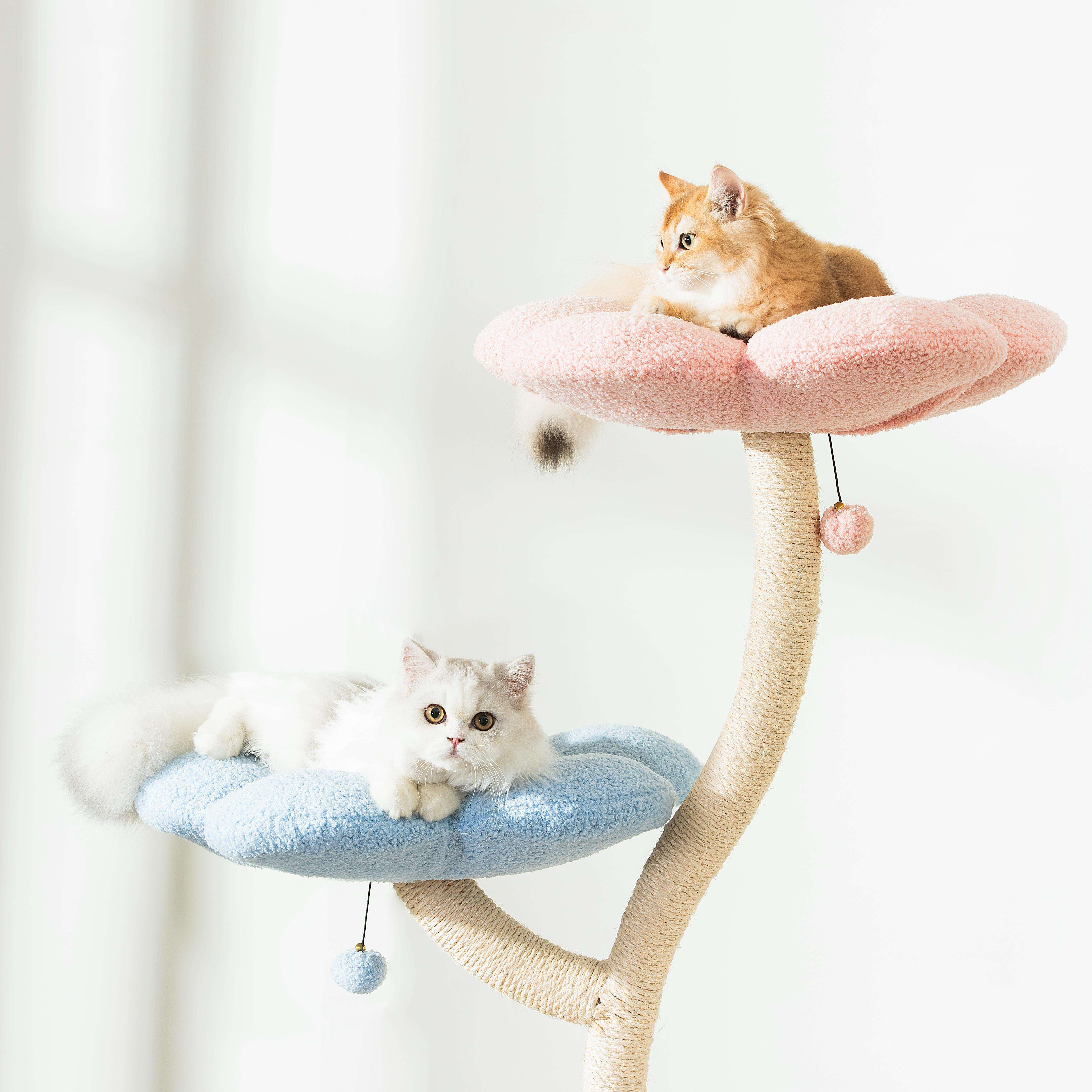 Michu Fairy Cat Tower Deluxe 4-Tier Designer Flower Cat Tree - Main Image